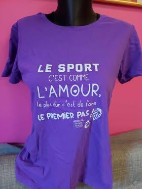 Tee-shirt violet Le Sport c'est comme l'amour